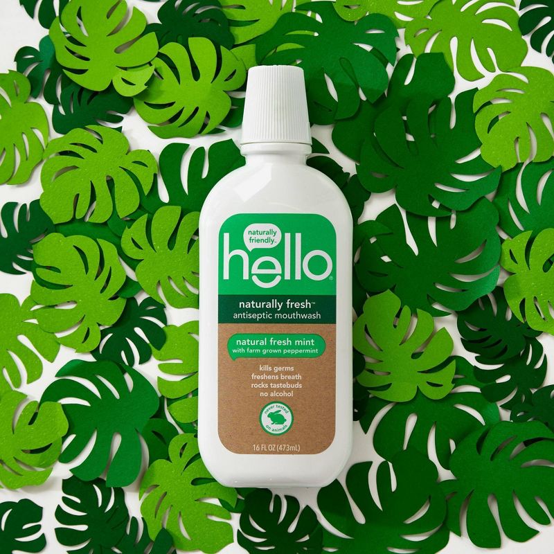 hello Naturally Fresh Antiseptic Mouthwash , Alcohol Free and Vegan , 473ml