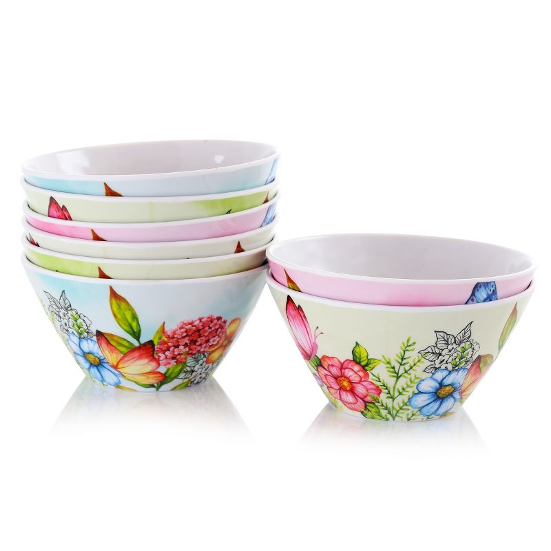 Studio California Camberly 8 Piece 6 Inch Embossed Melamine Bowl Set