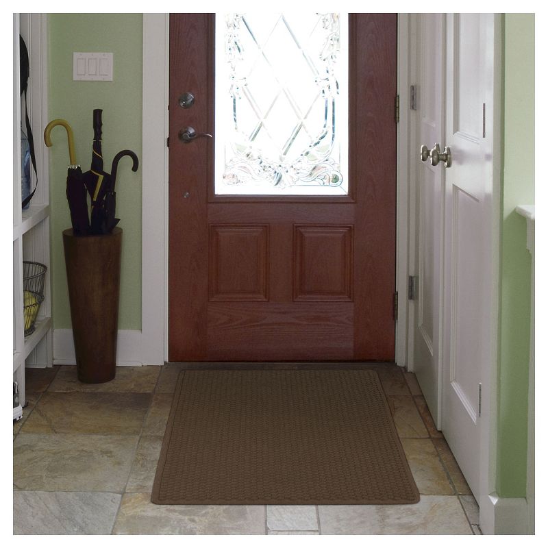 1'4"x2'4" Rectangle Indoor and Outdoor Polyurethane Floor Mat Black - PiccoCasa