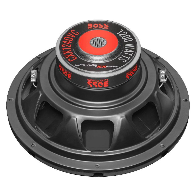 Boss Chaos Exxtreme 12" 1200W DVC 4 Ohm Subwoofer (Pair) w/ Amplifier & Wiring