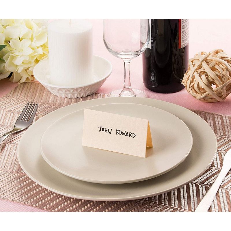Sustainable Greetings 60-Pack Ivory Handmade Blank Seating Tent Table Number Signs Place Cards, 2 x 3.5 in