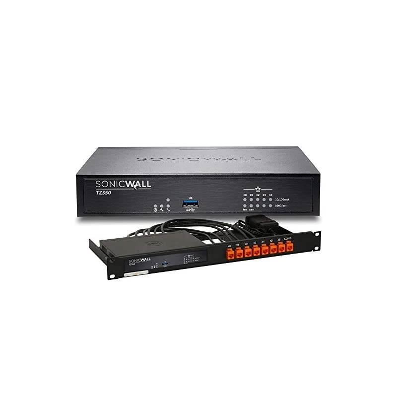 TZ350 Network Security Appliance and 2YR Secure Upgrade Plus Advanced Bundle with Rackmount Kit (02-SSC-1846+RM-SW-T4)