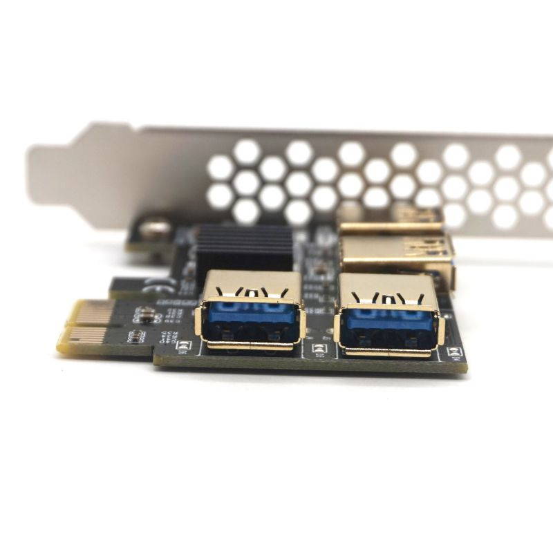 Weastlinks Riser USB 3.0 PCI-E Express 1x to 16x Riser Card Adapter PCIE 1 to 4 Slot PCIe Port Multiplier Card for BTC Bitcoin Miner Mining