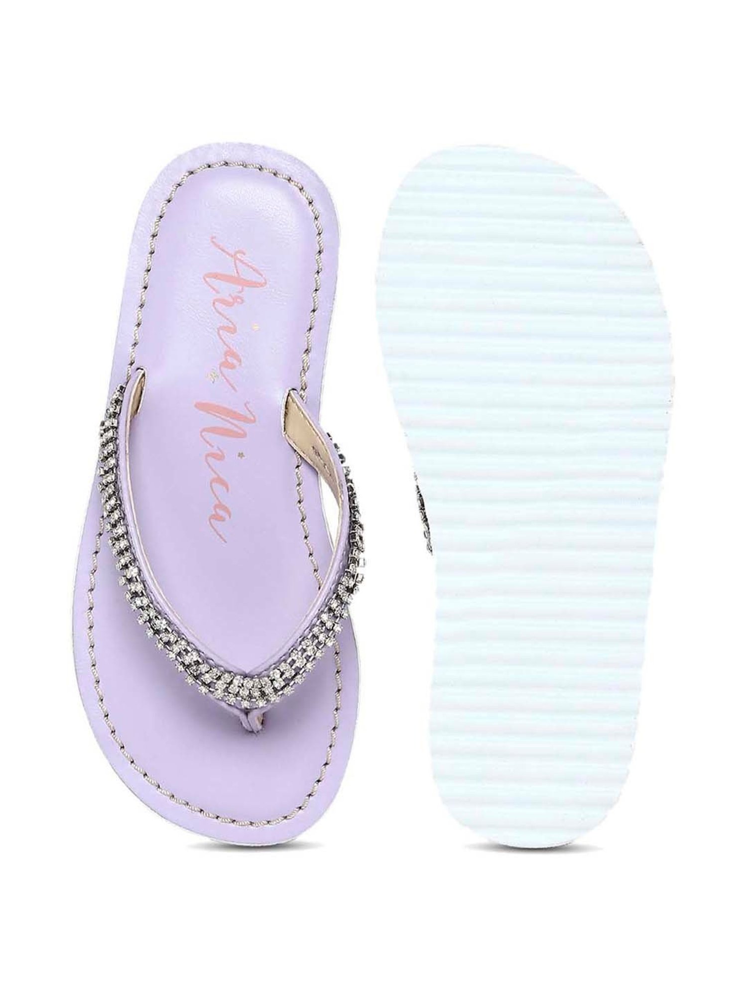 Aria Nica Kid's Diamond Lavender Flip Flops