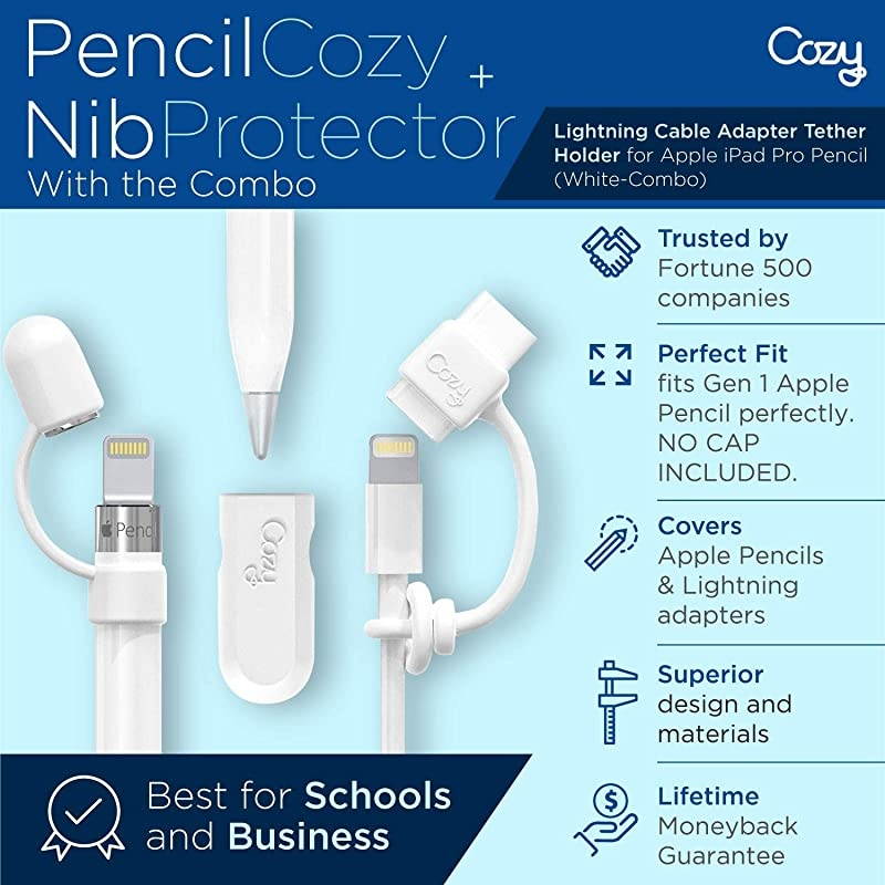 3Piece Pencil Combo Pack  The Original Apple Pencil Cap HolderKeeperTether Compatible Apple iPad Pro 6th Generation iPencil ChargerNib Accessories | Case Friendly Design Pink Sand