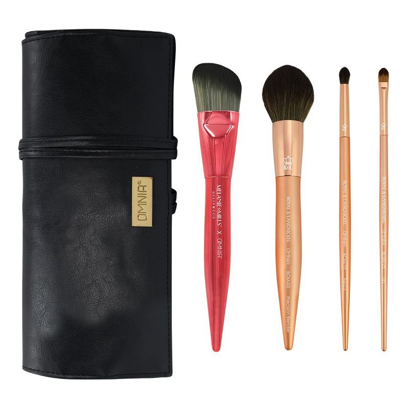 OMNIA Brush Artist Favorites, Melanie Mills, 5pc Makeup Brush Set with Wrap
