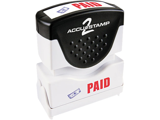 Accustamp2 035535 Accustamp2 Shutter Stamp with Microban, Red/Blue, PAID, 1 5/8 x 1/2