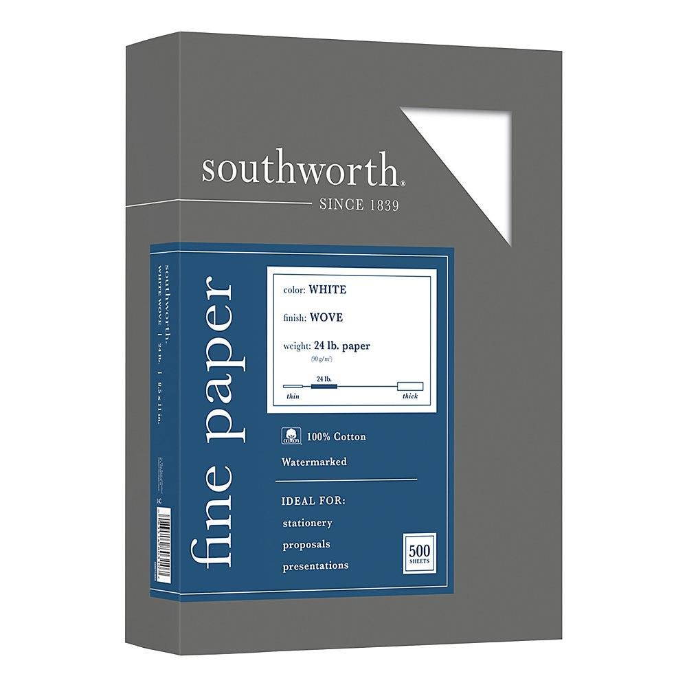 Southworth Company SOU14C Paper- Cotton- 24 lb.- 8-.50in.x11in.- White