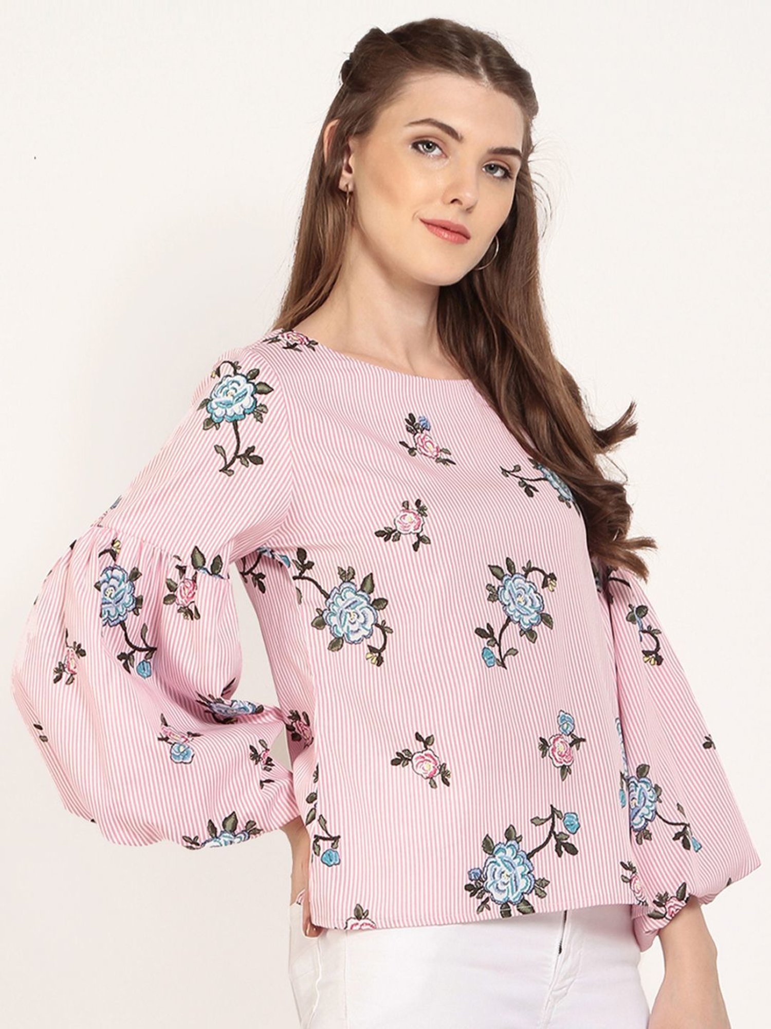 Marie Claire Pink Floral Print Top