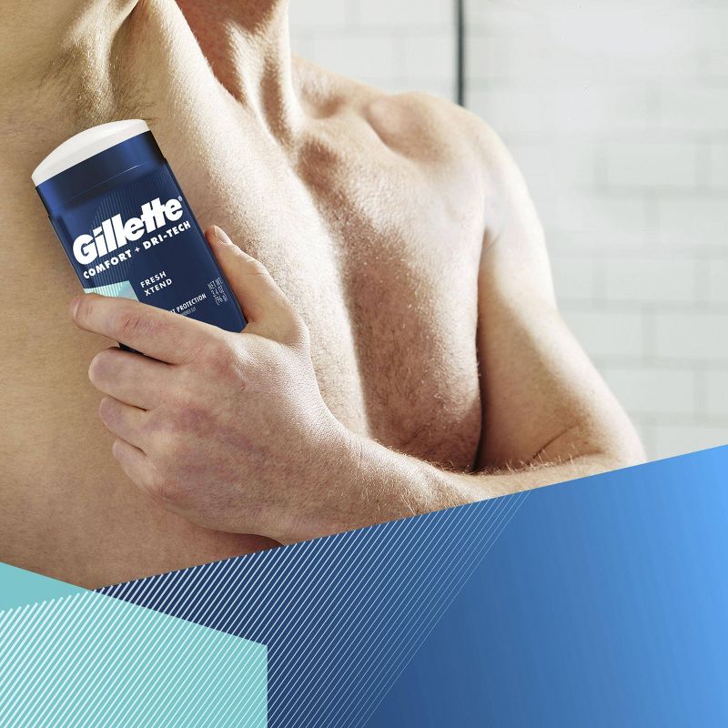 Gillette Comfort + DriTech Men's Antiperspirant Deodorant Invisible Solid Fresh Xtend - 3.4oz 
