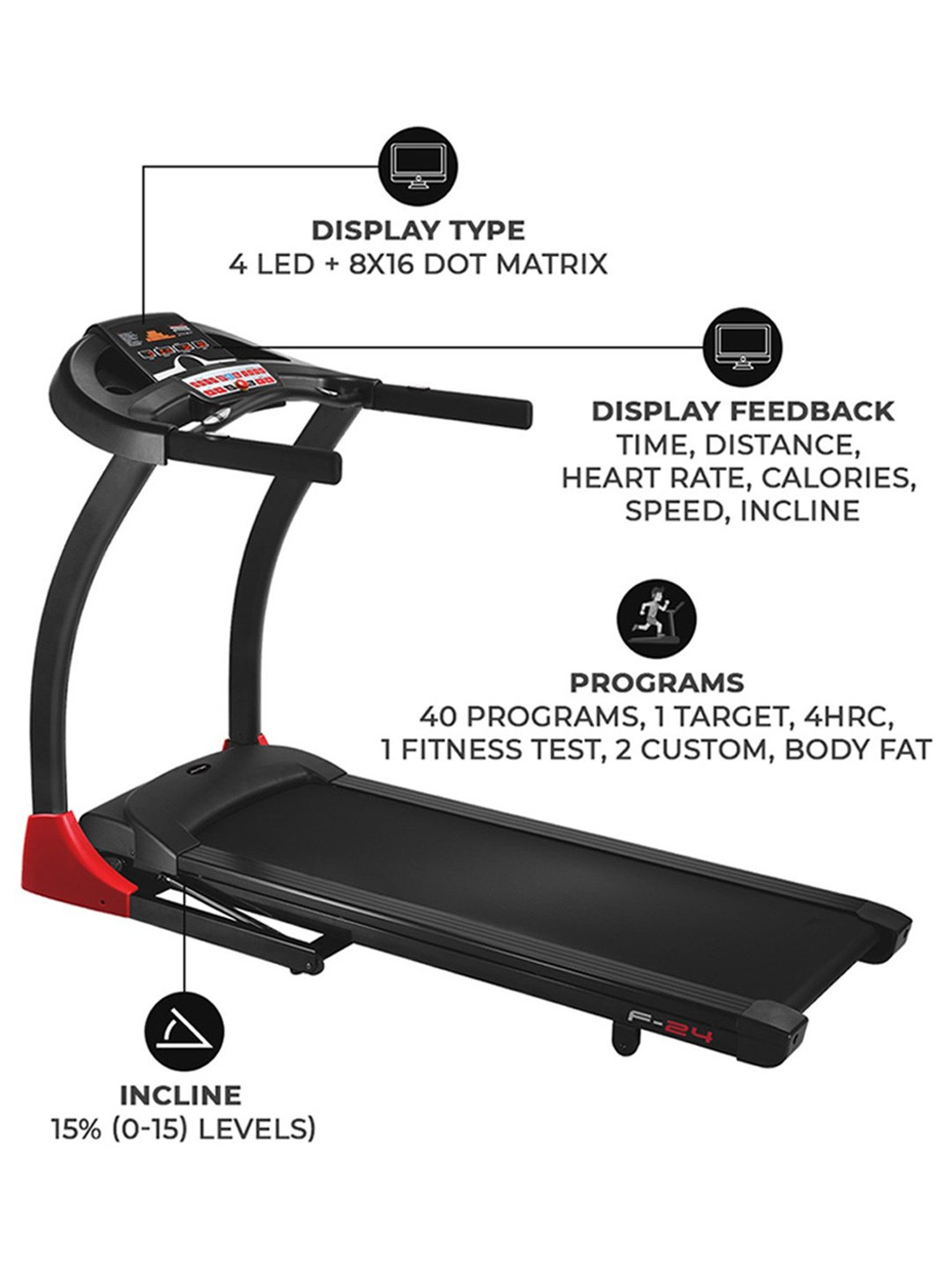 Jerai Fitness JF24 Treadmill (Black)