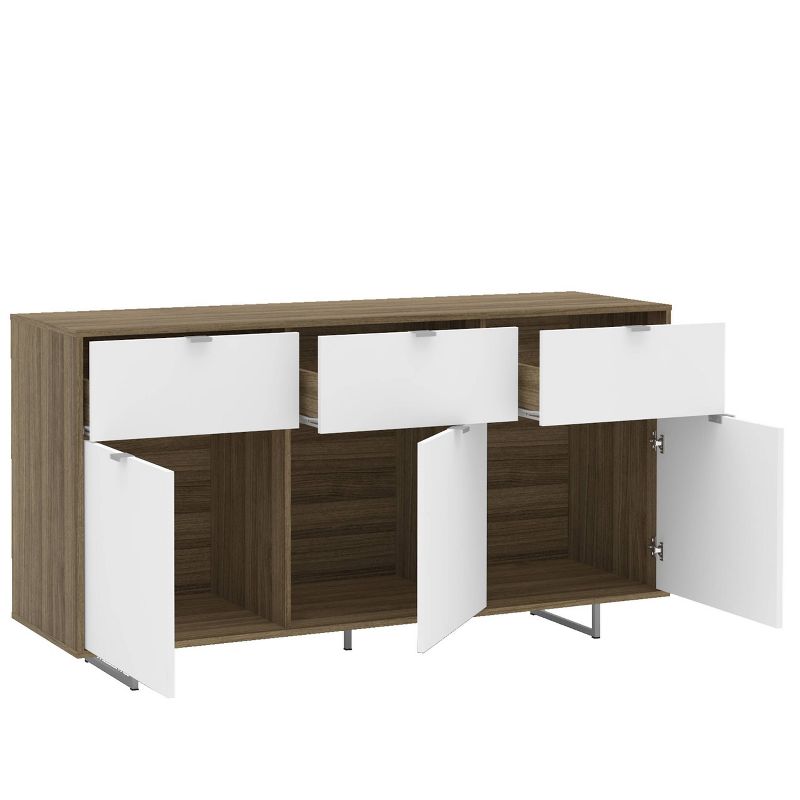 58" Hamilton Sideboard Walnut and White - Chique