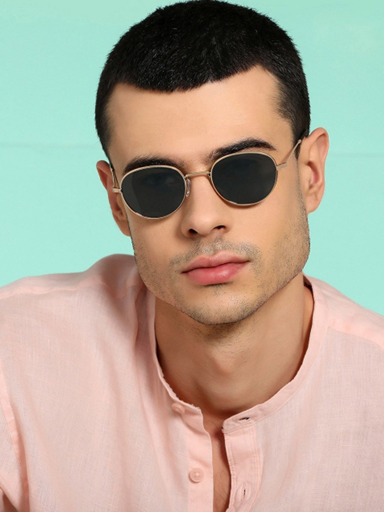 John Jacobs JJ S12810 Green Polarized Round Sunglasses