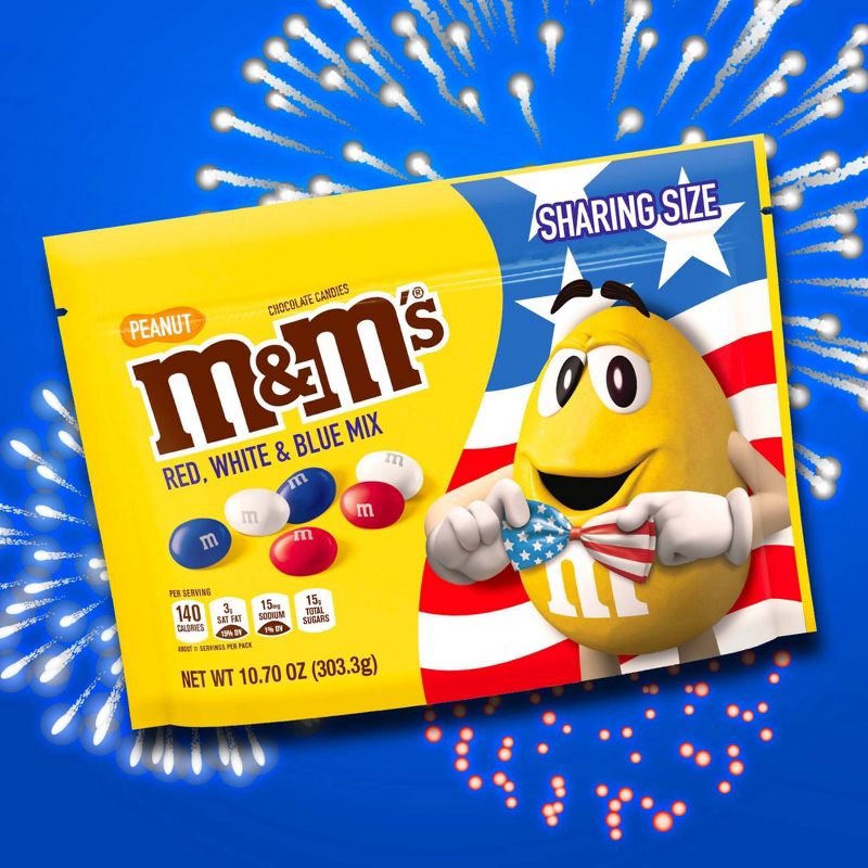 M&M's Red White and Blue Peanut Chocolate Candies - 10.7oz