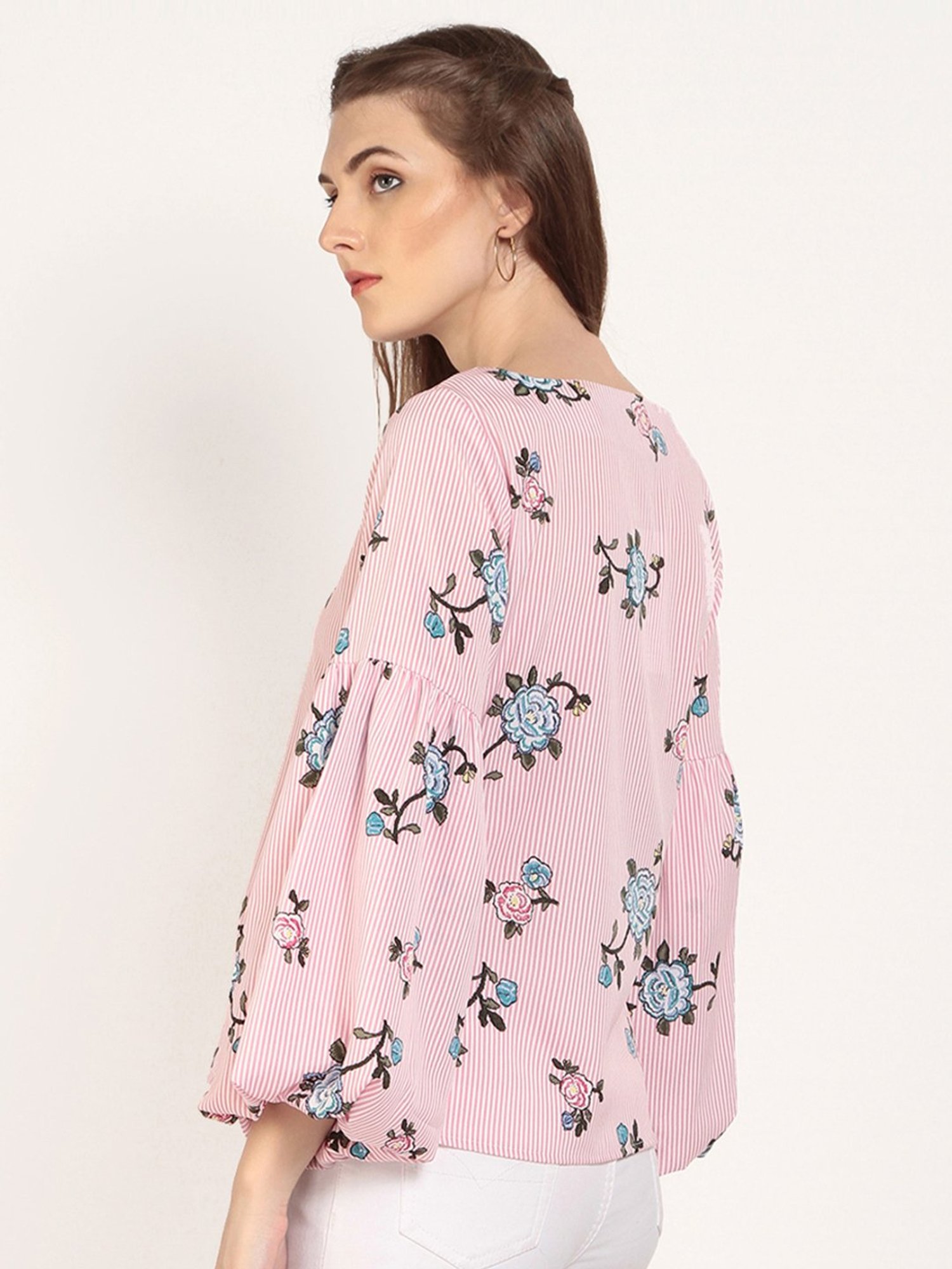 Marie Claire Pink Floral Print Top