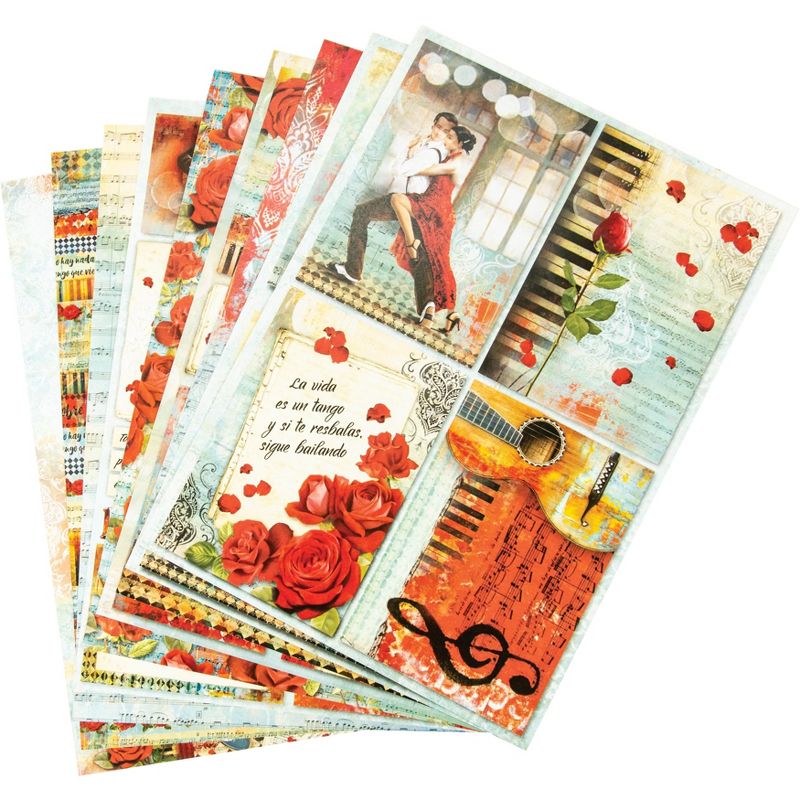 Ciao Bella Double-Sided Creative Pack 90lb A4 9/Pkg-Tango, 9 Designs/1 Each