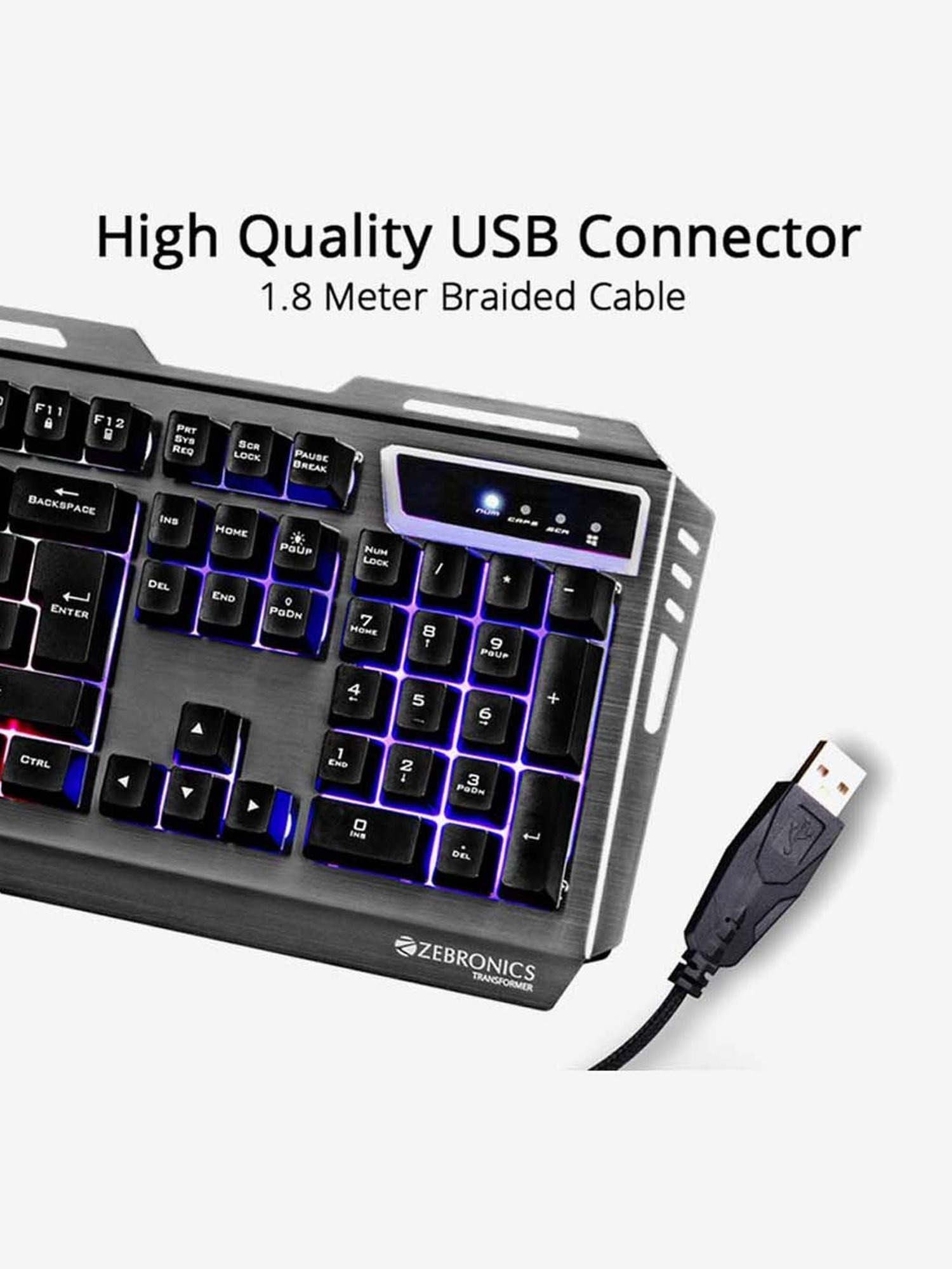 Zebronics Zeb-Transformer-K Wired RGB Gaming Keyboard (Black)