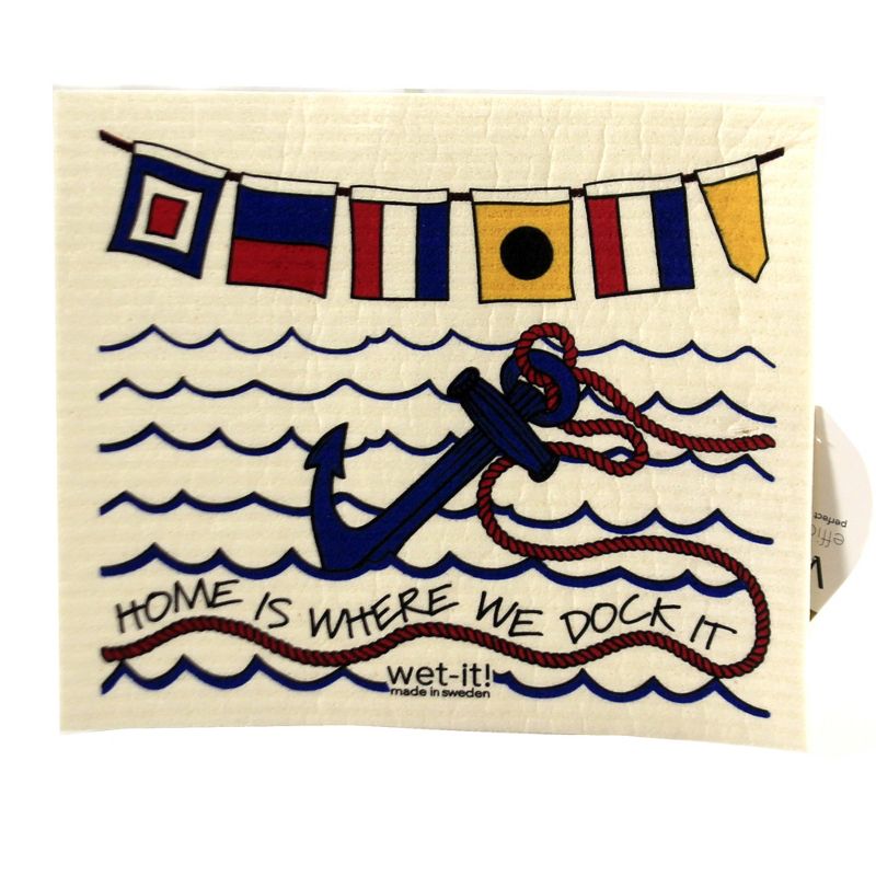 Swedish Dish Cloth 7.75" Ocean Fish Absorbent Cleaning Cloth Anchor Lake  -  Dish Cloth