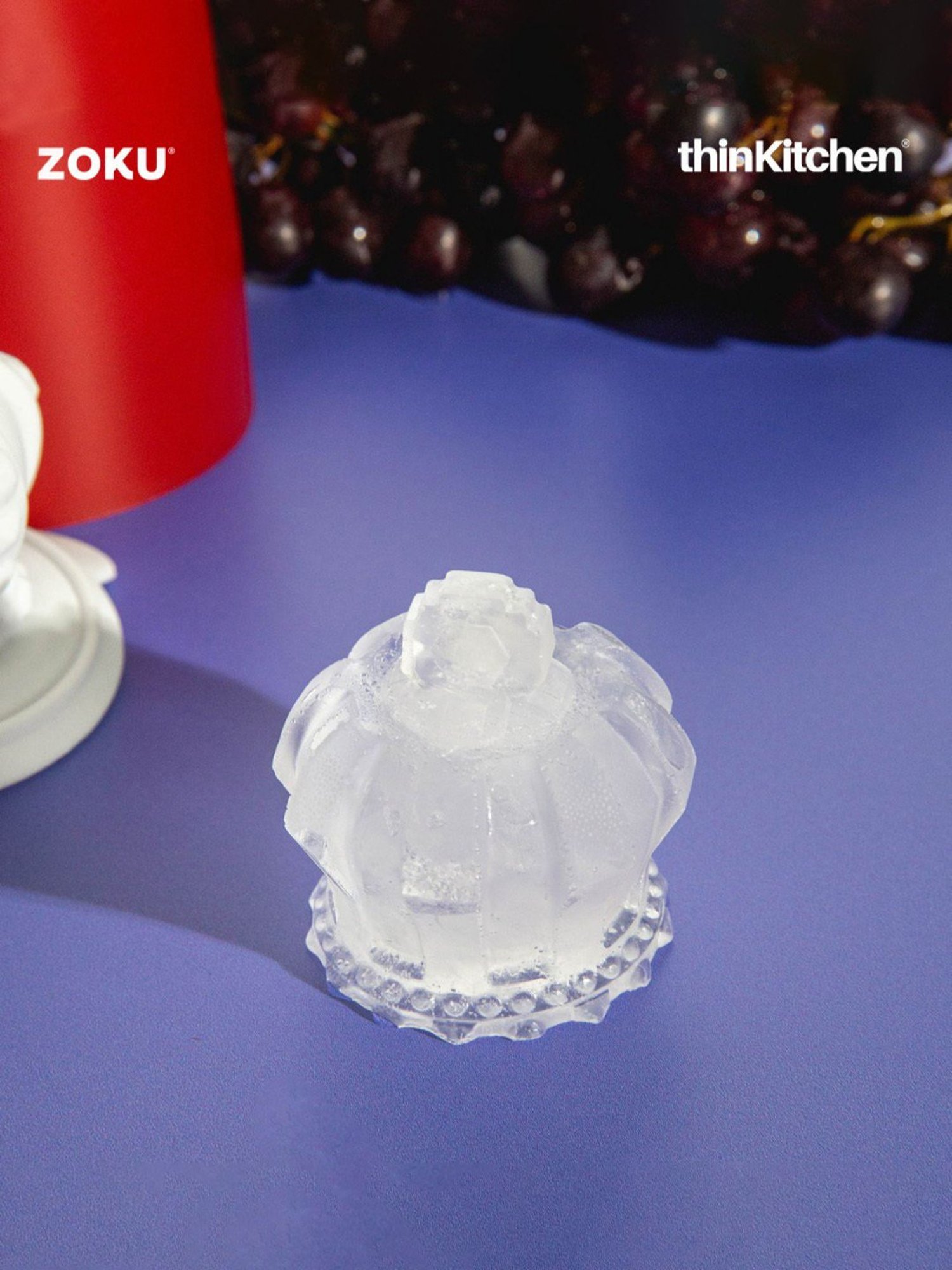 ZOKU Red Silicone Crown Ice Ball Molds
