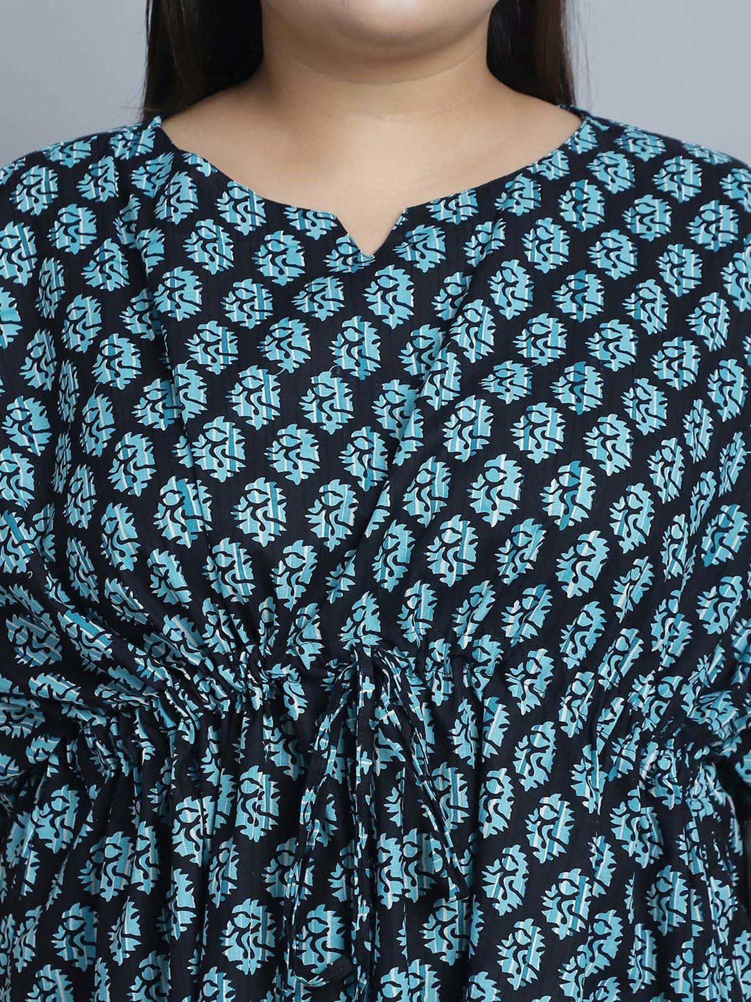 TAG 7 Blue Cotton Printed Top Pyjamas Set