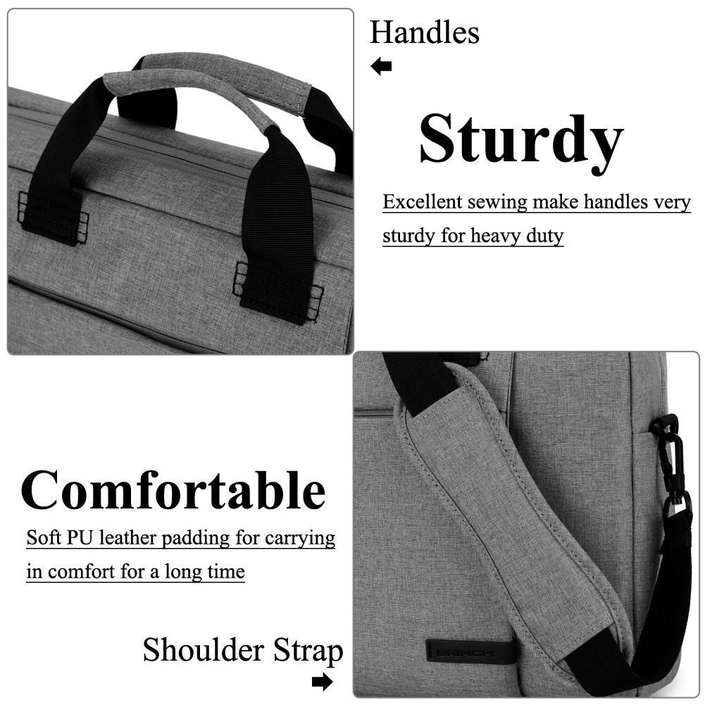 BRINCH Laptop Bag 13.3 Inch, Stylish Fabric Laptop Messenger Shoulder Bag Case Briefcase for 13 - 13.3 Inch Laptop / Notebook / MacBook / Ultrabook / Chromebook Computers (Black)