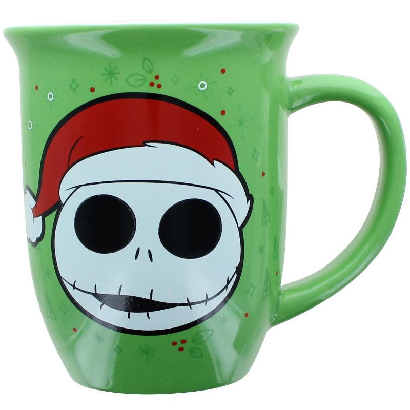 Silver Buffalo Nightmare Before Christmas Santa Jack16 Ounce Wide Rim Ceramic Mug