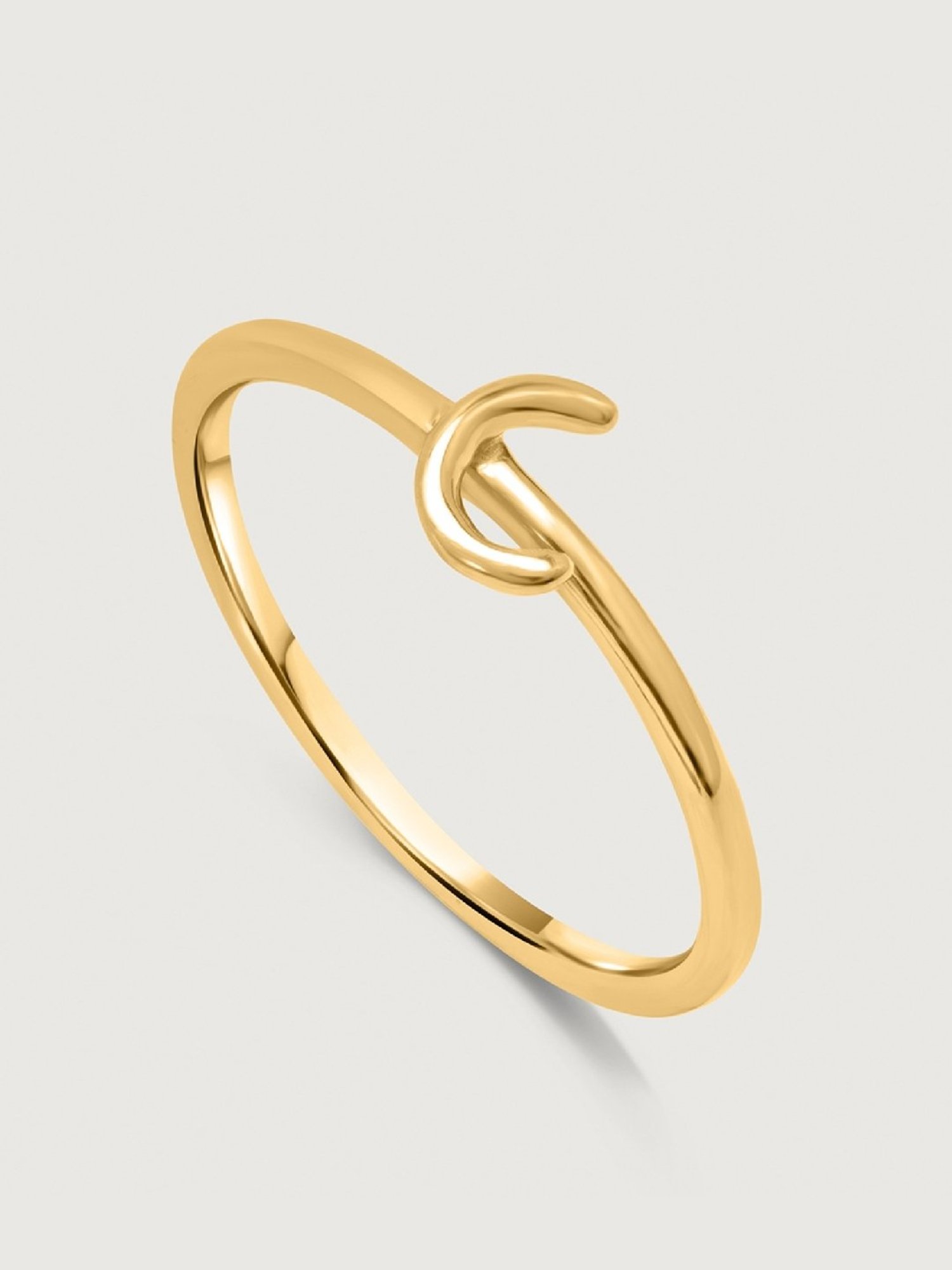 Mia by Tanishq Letter C 14k Yellow Gold Initial Ring