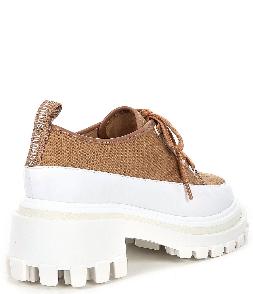 Schutz Krystal Canvas Lug Sole Platform Oxford Sneakers