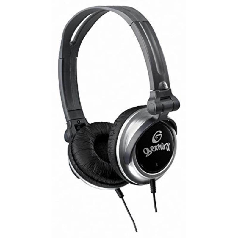 gemini djx series djx03 professional audio collapsible lightweight dj headphones with 50mm highoutput drivers and 4.5ft. tanglefree cable, black with silver accents