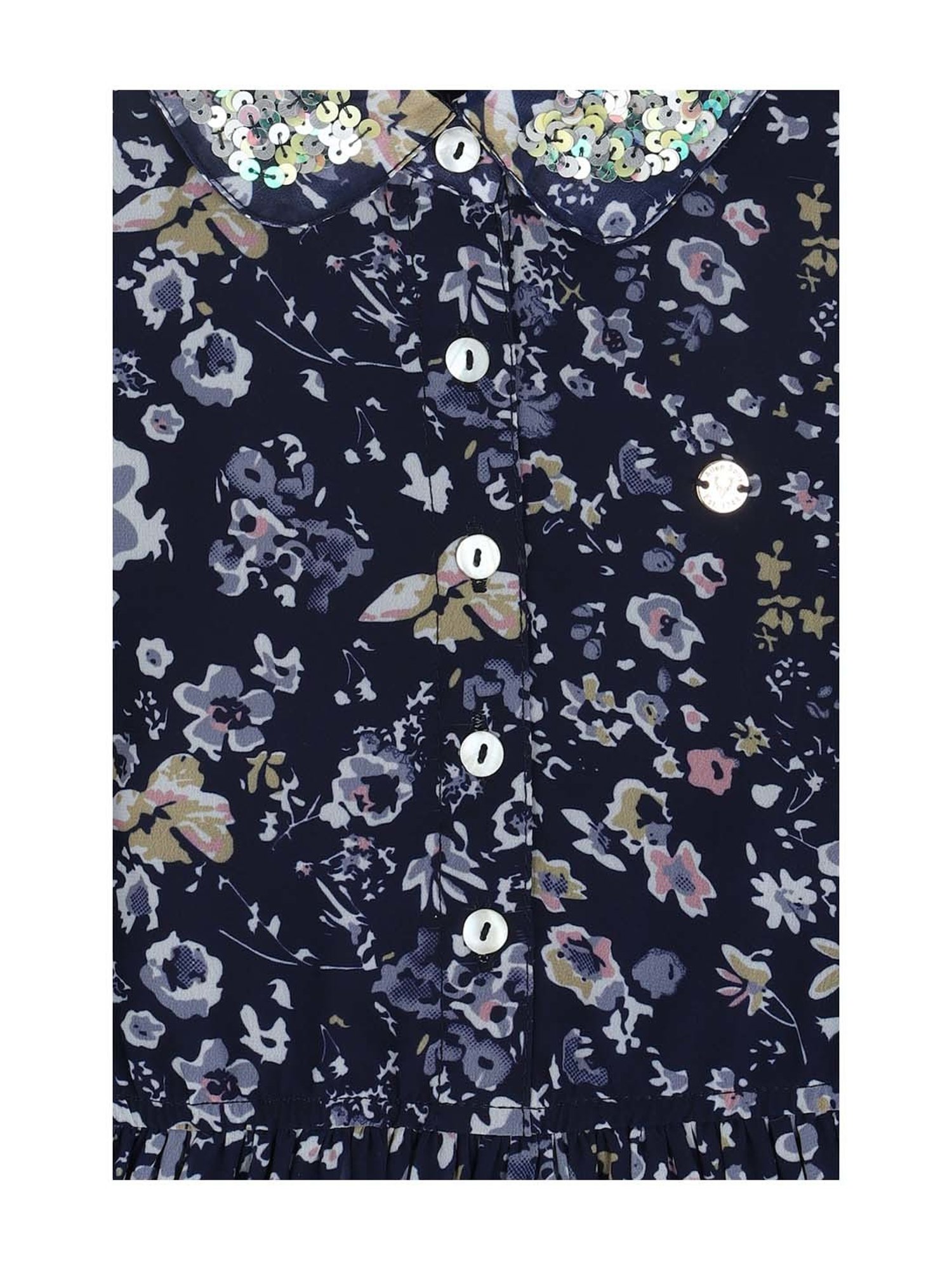 Allen Solly Junior Blue Floral Print Frock Dress