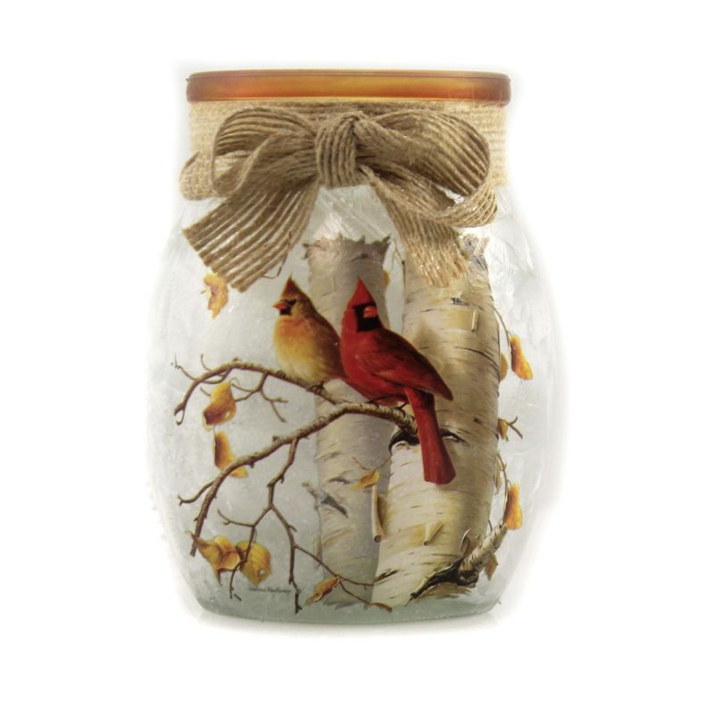 Stony Creek 4.0" Fall Cardinals Sm Pre-Lit Jar Autumn  -  Novelty Sculpture Lights