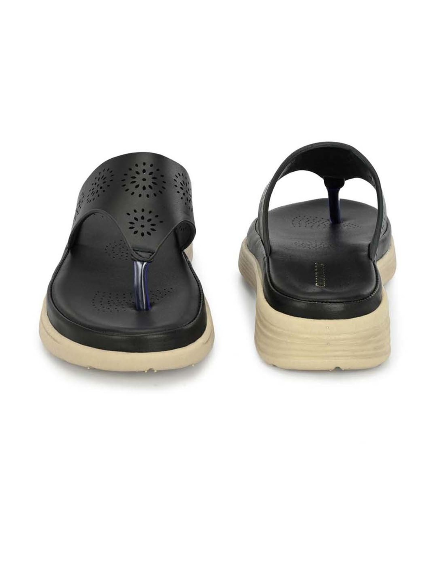 Clog London Women's Black Thong Wedges