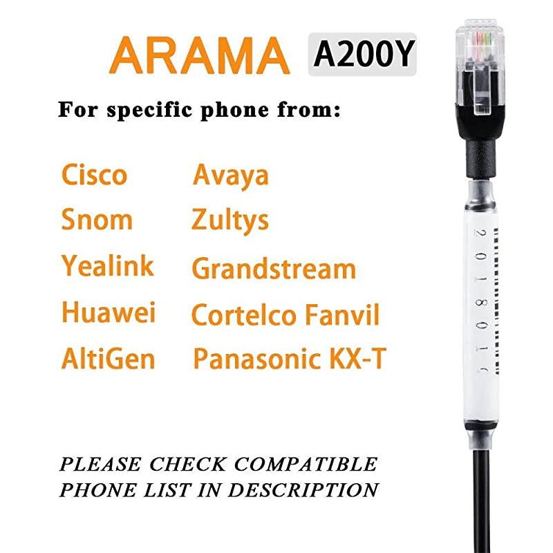Phone Headset with Noise Canceling Mic for Yealink T19P T20P T21P T22P T26P T28P T23G T29G T32 T36 T38 T41P T41S T42S T46S T48S Avaya 1608 9608G 9611G 9640 Grandstream Phones