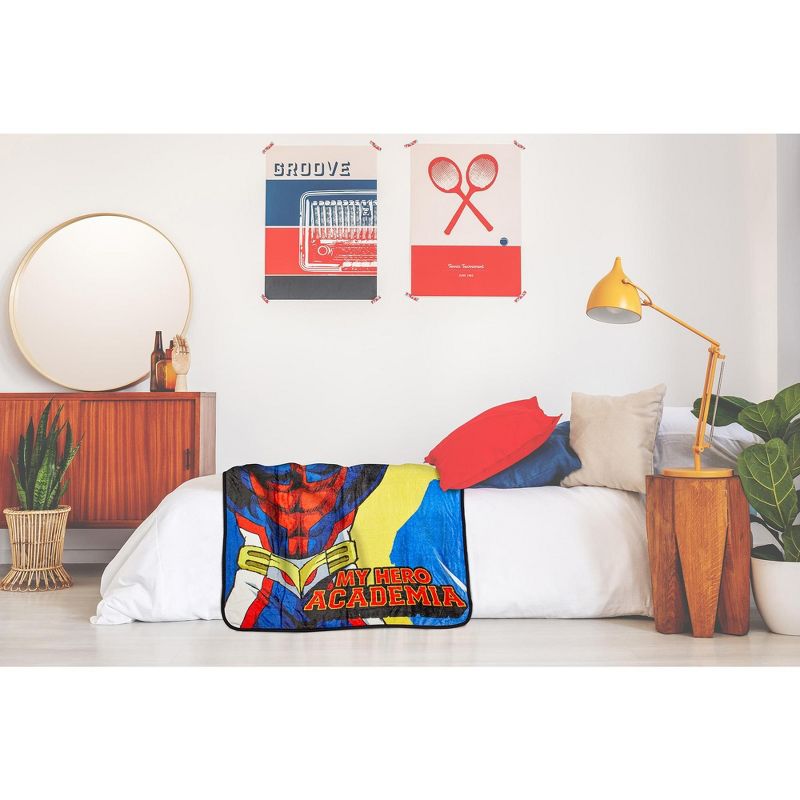 Just Funky My Hero Academia Official All Might Large Fleece Throw Blanket | 60 x 45 Inches