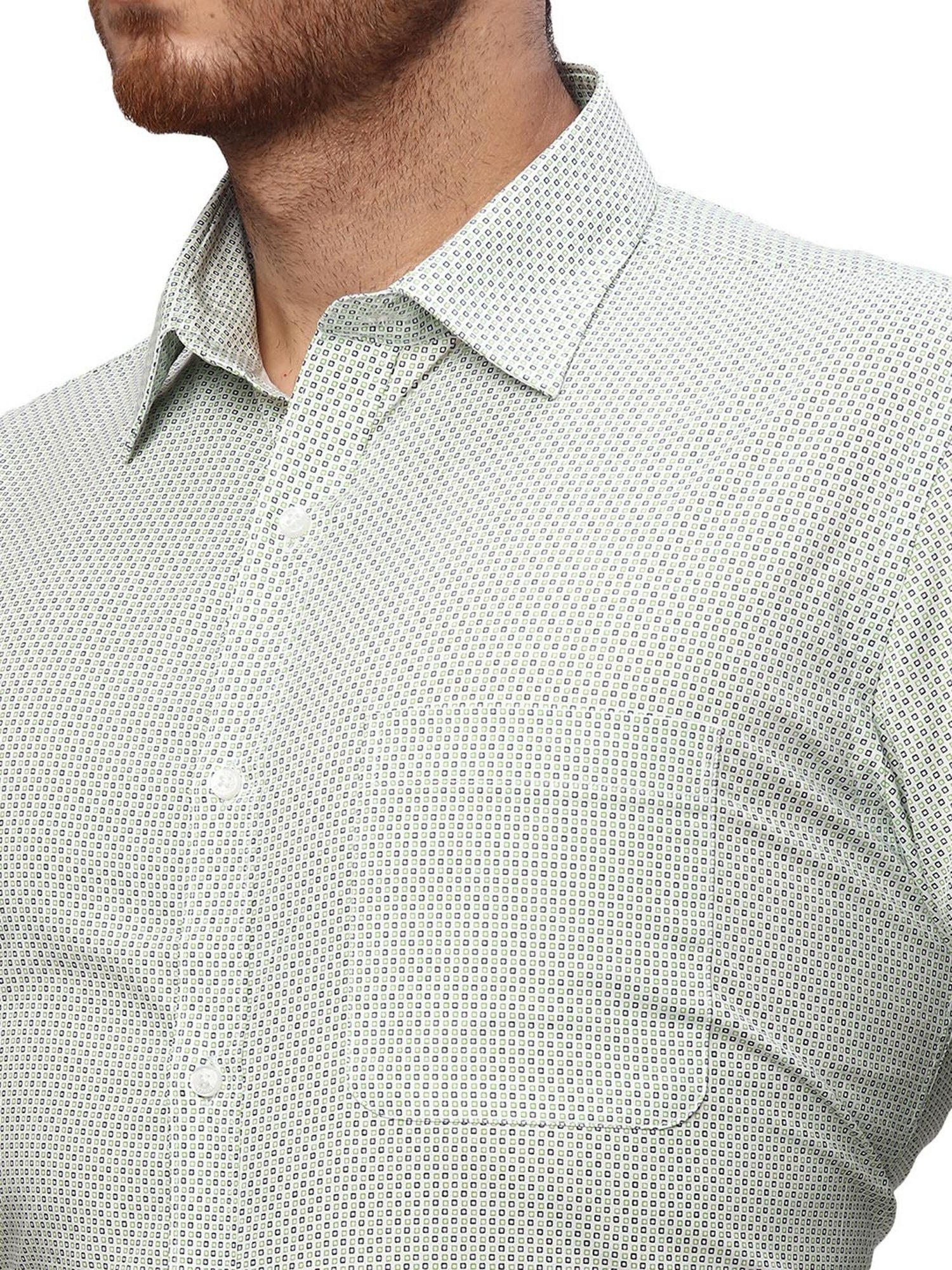 Raymond Green Slim Fit Printed Shirt