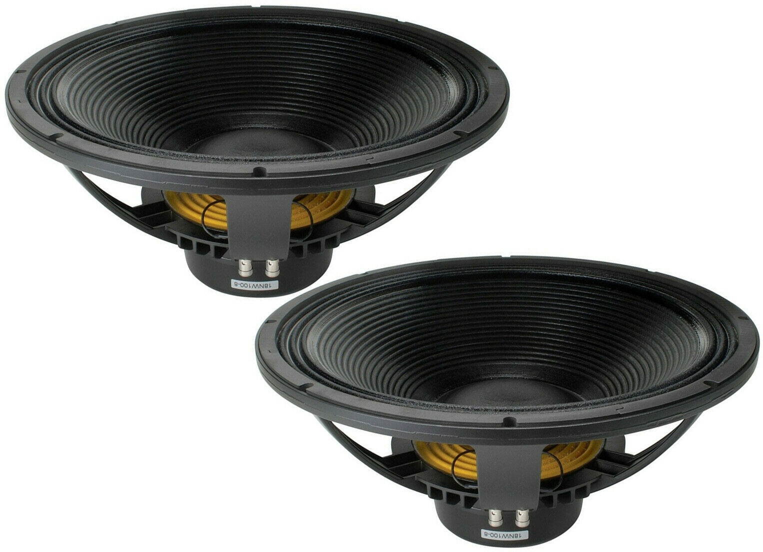 2x B&C 18NW100-8 18" Neodymium Subwoofer Speaker 2400W 8-Ohm Bass Sub 35-1000 Hz