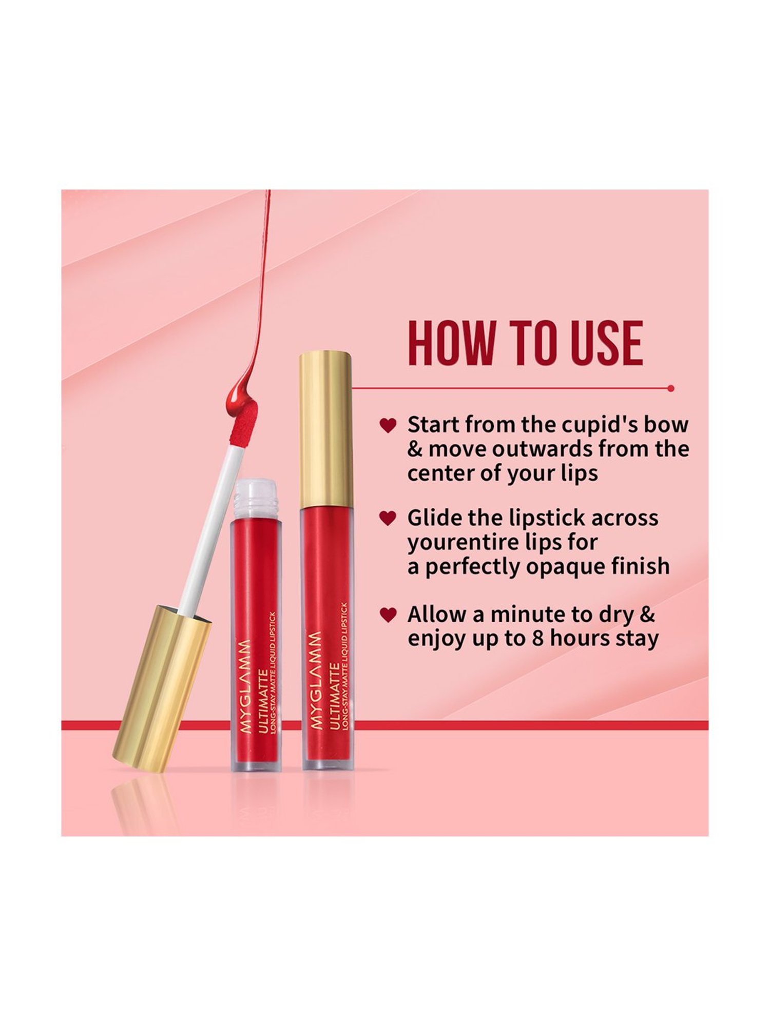 MyGlamm Ultimatte Long Stay Matte Liquid Lipstick Red Diva - 2.5 ml