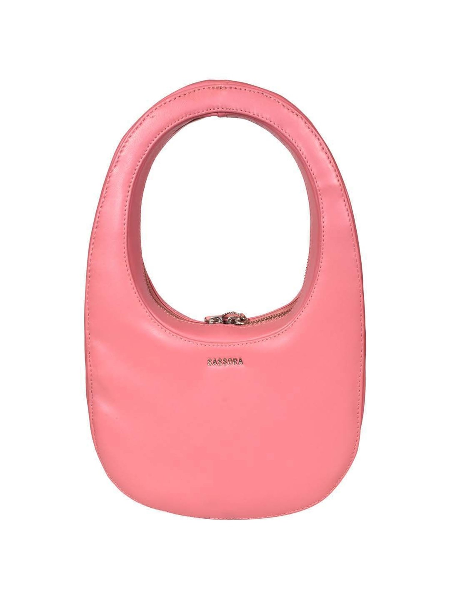 SASSORA Pink Solid Medium Hobo Shoulder Bag