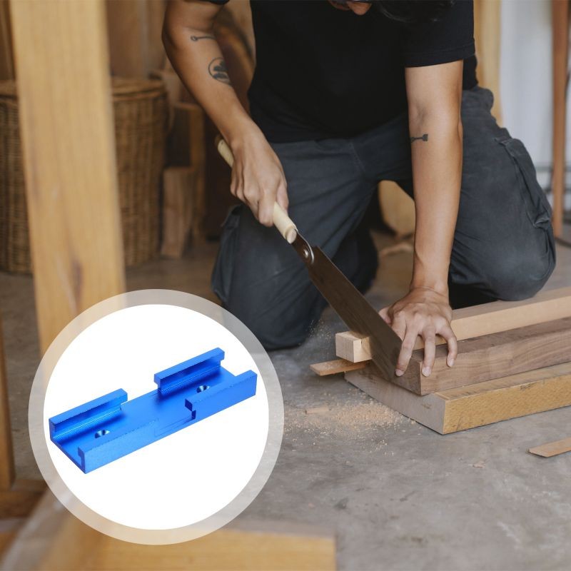 1Pc Rustproof Practical Convenient Durable Woodworking Accessory Woodworking Tool Woodworking Prop Sturdy Easy Saws Table Cross Connector Track Connector Miter Track Jig Fixture for Worker Home