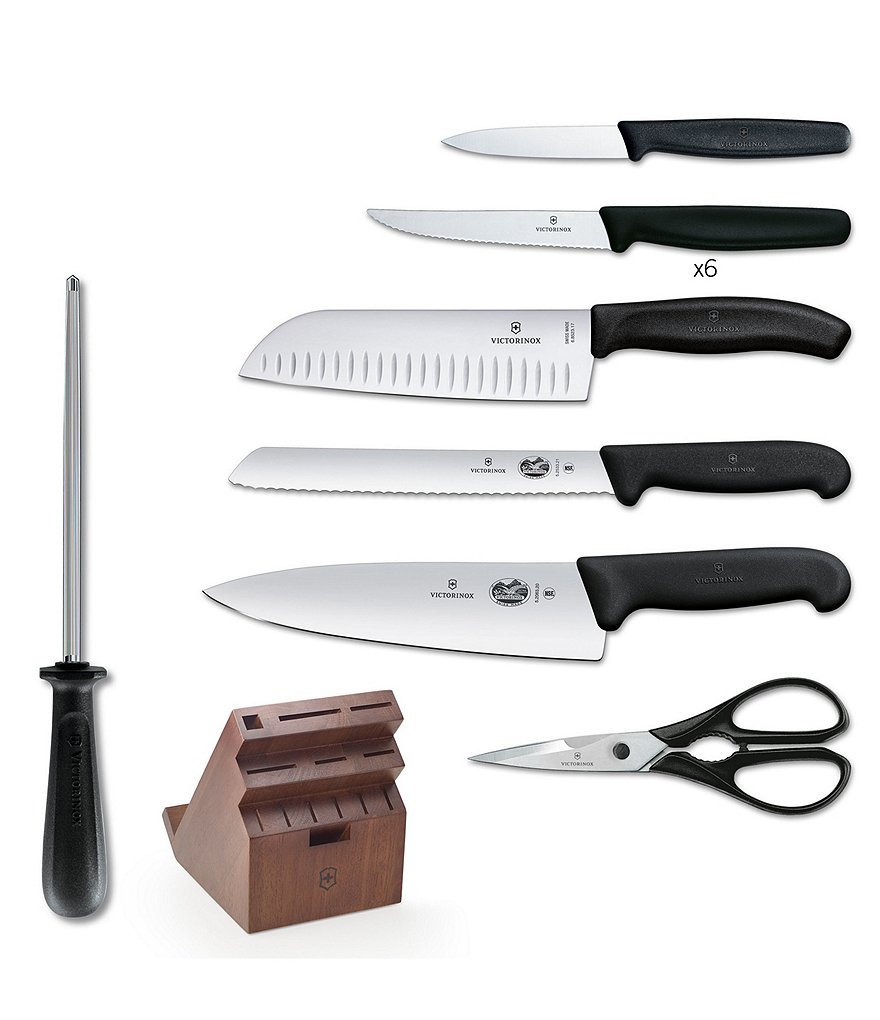 Victorinox Swiss Army 13-Piece Fibrox Pro Swivel Cutlery Block Set