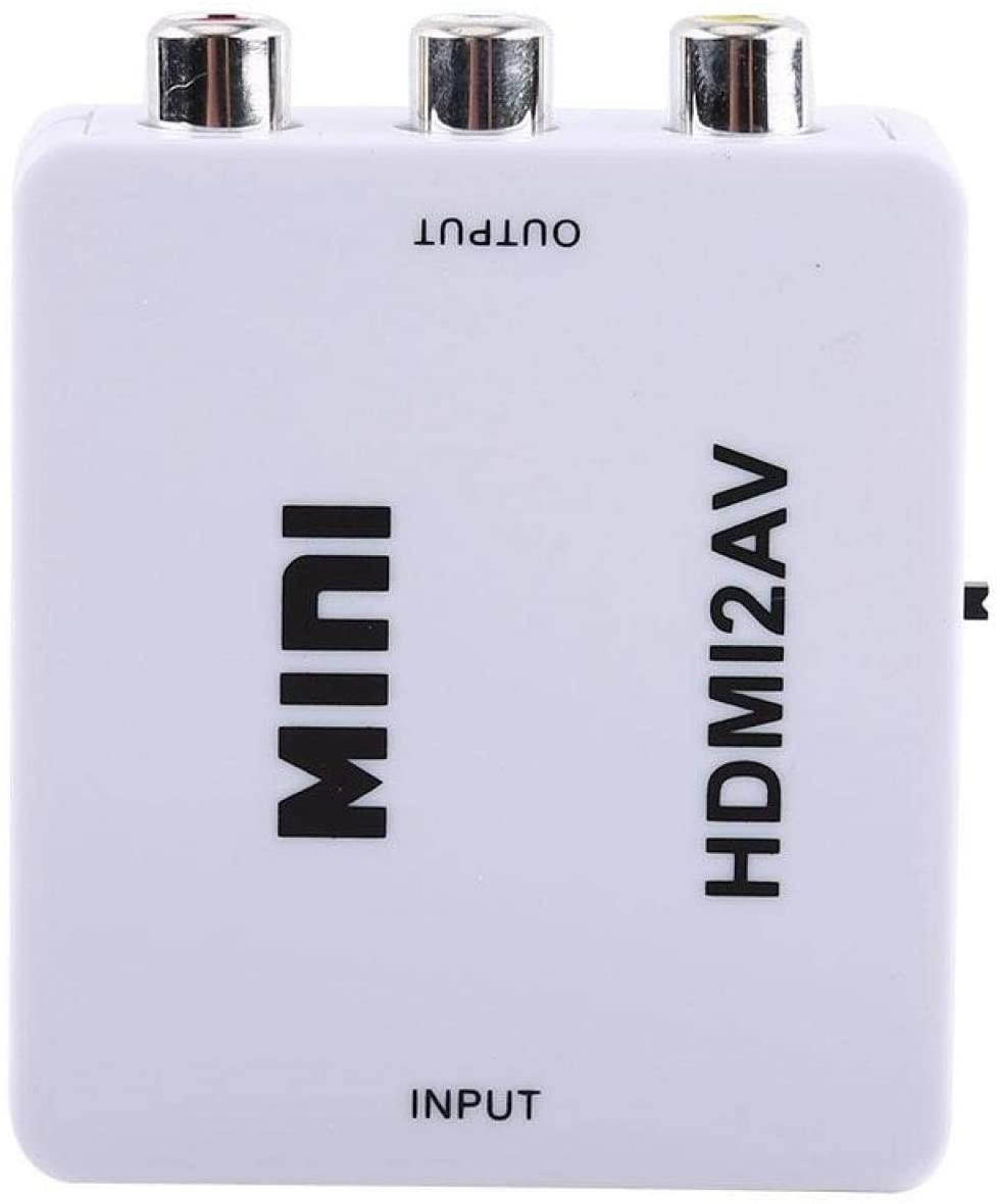 AV Converter, Portable to AV Adapter, 720p/1080p to Flexible Black/White for HD Camera HD DVD(White)