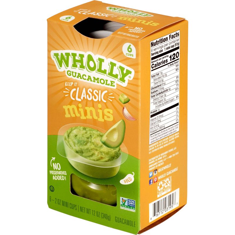 Wholly Guacamole Classic Mini Bowls - 2oz/6ct