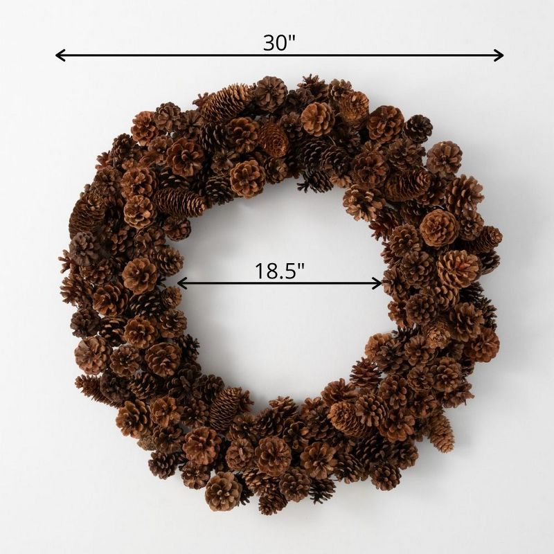 Northlight Frosted Pine Cone and Foliage Artificial Christmas Twig Wreath - 15 Inch, Unlit