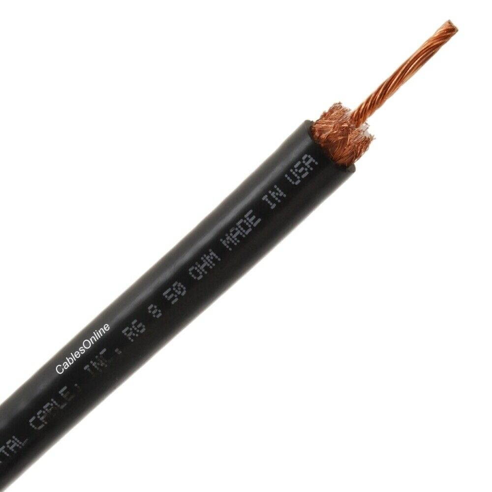 25ft RG8 Bulk 50 Ohm Made-in-USA Coax Cable, RG8-025