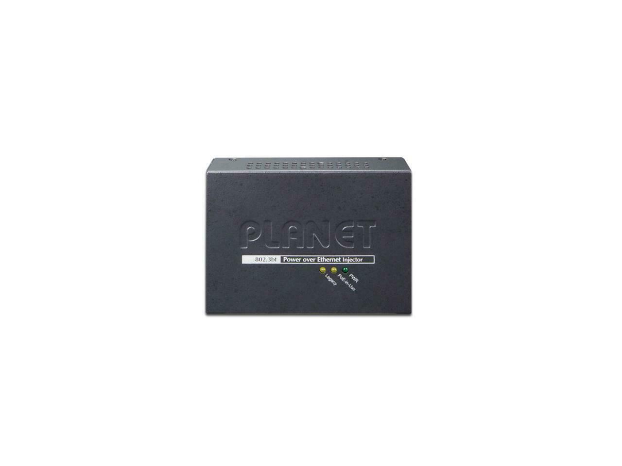 Planet POE-171A-60 Single-Port 10/100/1000Mbps 802.3bt Ultra PoE Injector (60 Watts, Legacy mode support, PoE Usage LED) w/ external power adapter