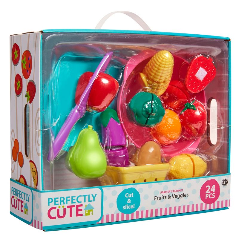 Perfectly Cute Farmer's Market Fruit & Veggie Play Food & Kitchen Accessory 24 Pc Set