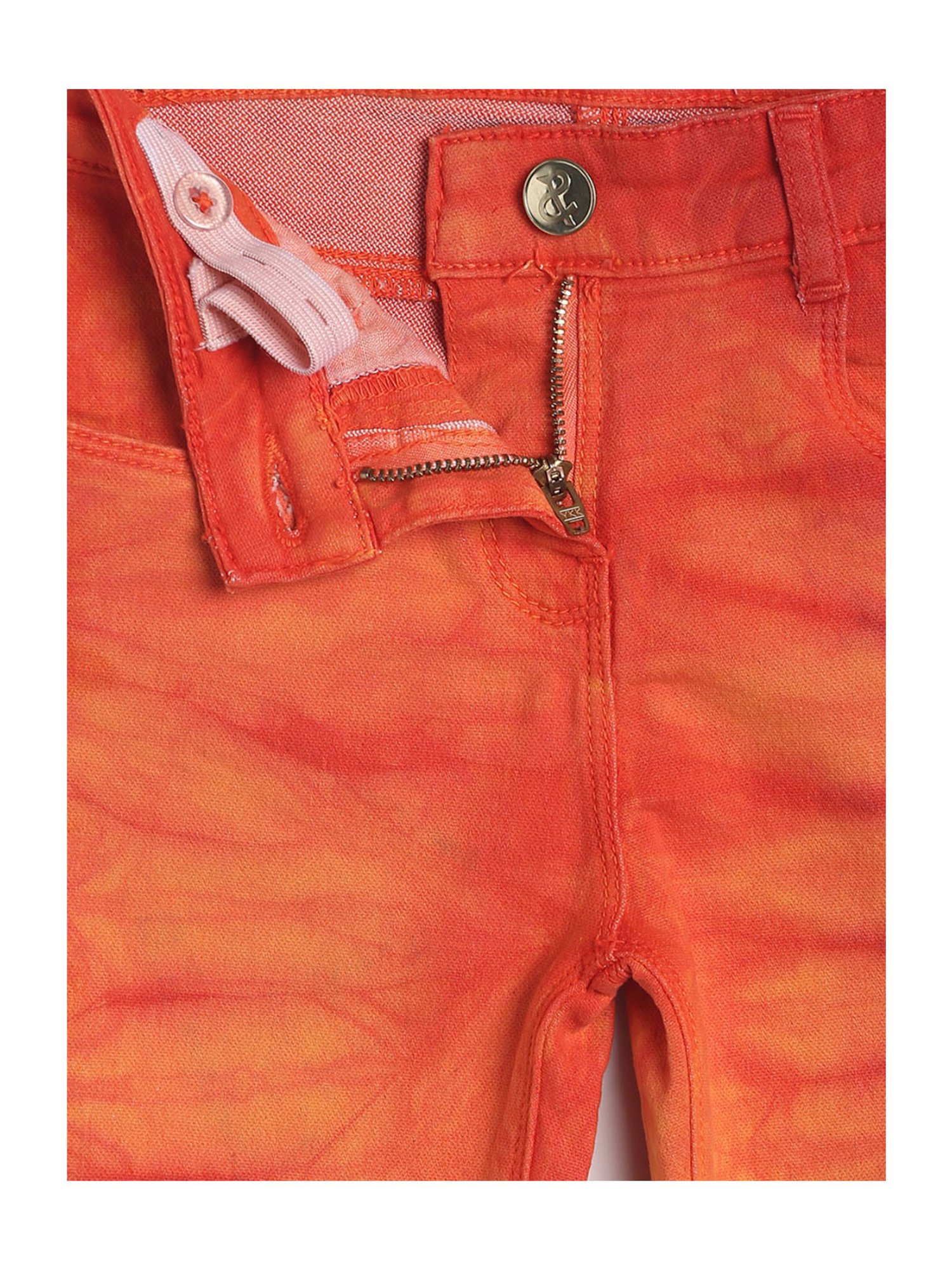 Tales & Stories Boys Orange Printed Trousers
