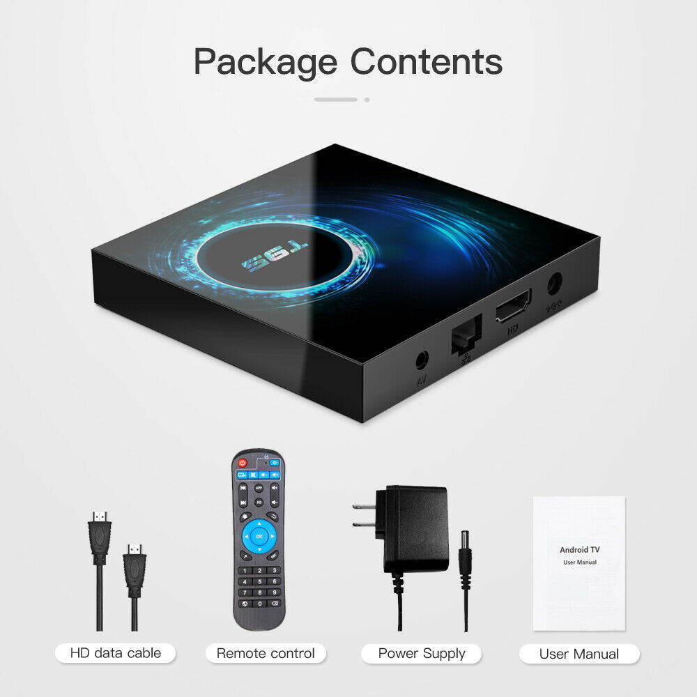 UKCOCO Android 10 TV Box, T95 Smart Android TV BOX 2GB 16GB Media Player Support Dual-band 2.4G/5G WIFI/BT5.0/6K/3D/HDR With Remote Controller