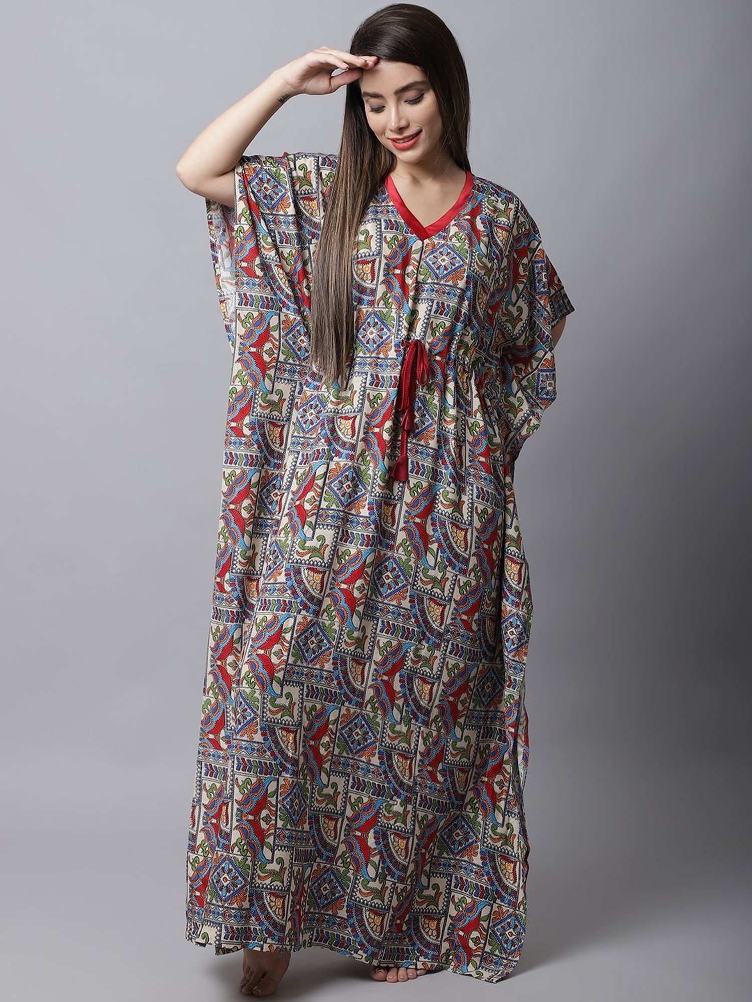 Boston Club Multicolored Cotton Printed Kaftan