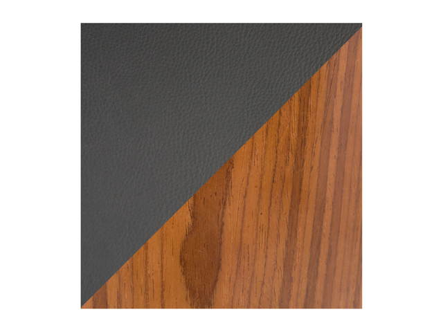 Stella Mid-Century Modern Office Chair in Walnut Wood and Black Faux Leather by LumiSource